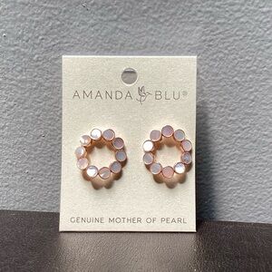 NWT Amanda Blu Pink Mother of Pearl Earrings